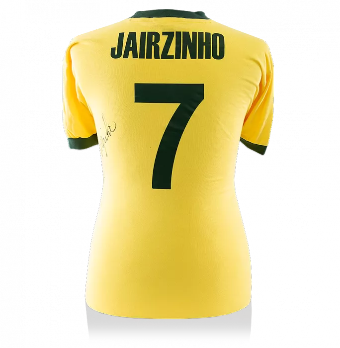 Jairzinho Back Signed Retro Brazil Home Shirt
