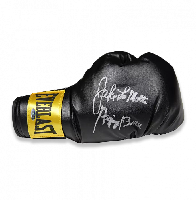 Jake LaMotta Signed Black Everlast Boxing Glove: Raging Bull