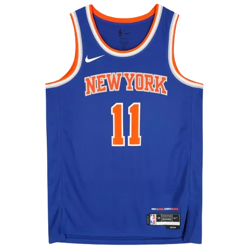 Jalen Brunson Signed And Framed New York Knicks Blue Nike Icon Edition Swingman Jersey