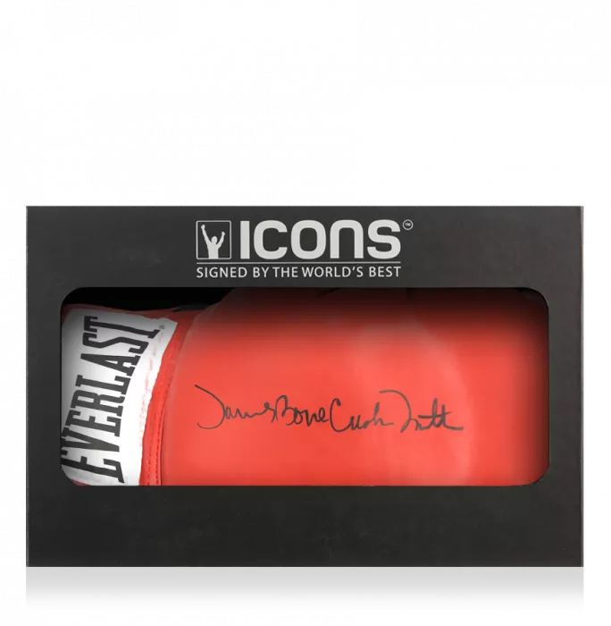 James 'Bonecrusher' Smith Signed Everlast Red Boxing Glove In Deluxe Packaging