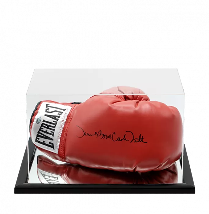 James 'Bonecrusher' Smith Signed Everlast Red Boxing Glove In Acrylic Case