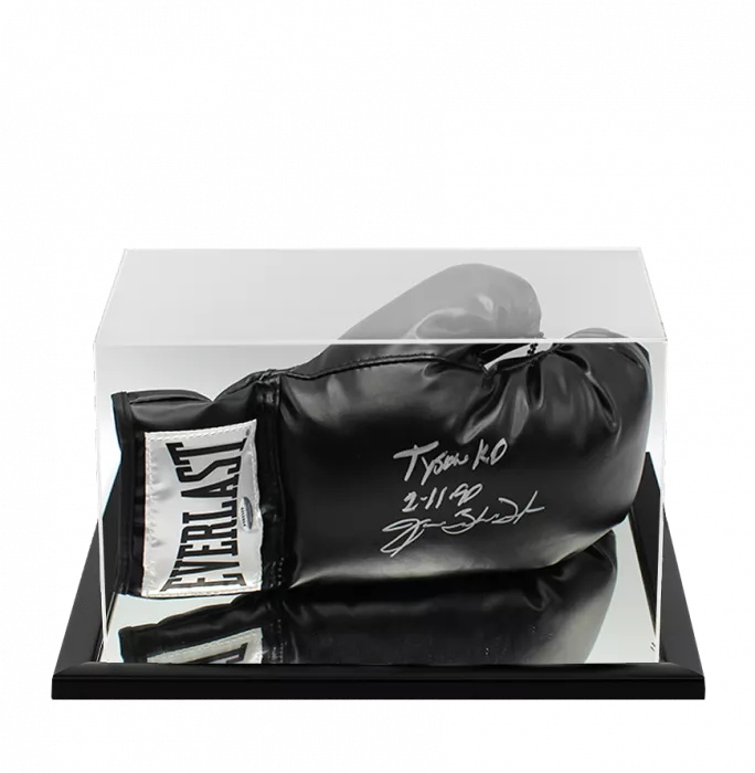 James Buster Douglas Signed Everlast Black Boxing Glove In Acrylic Case - Tyson KO 2-11-90