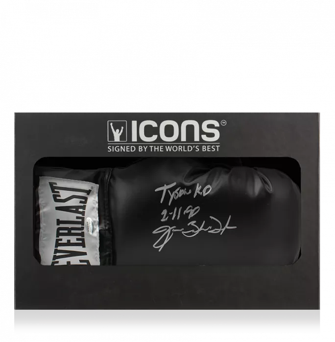 James Buster Douglas Signed Everlast Black Boxing Glove In Deluxe Packaging - Tyson KO 2-11-90
