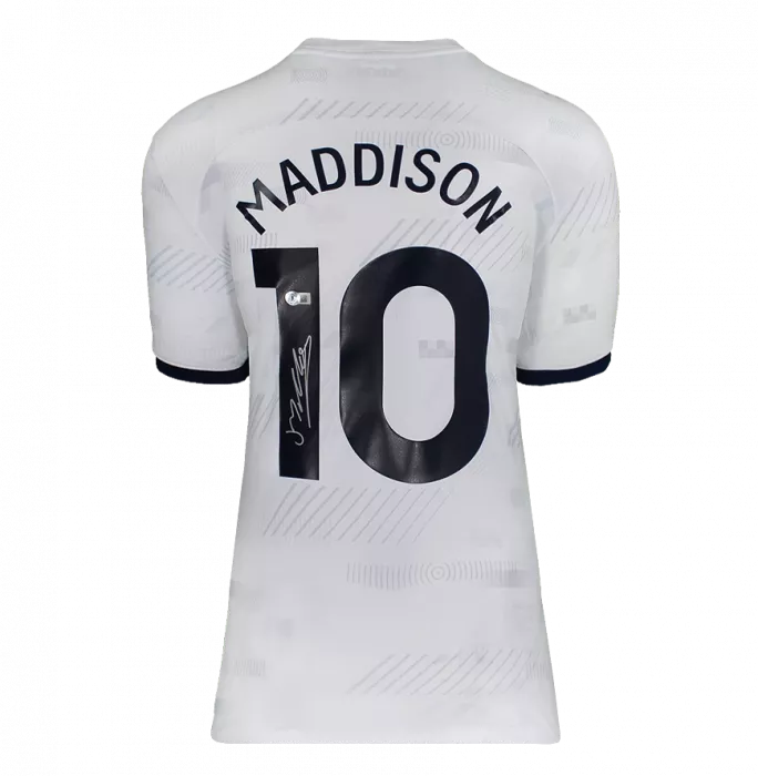 James Maddison Back Signed Tottenham Hotspur 2023-24 Home Shirt In Hero Frame: Option 1