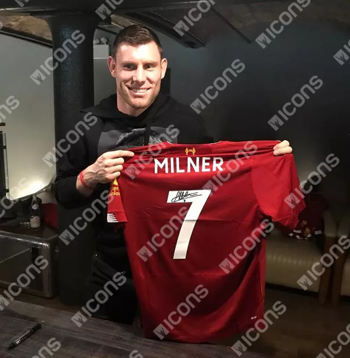 James Milner Back Signed Liverpool 2019-20 Home Shirt In Hero Frame: Option 2