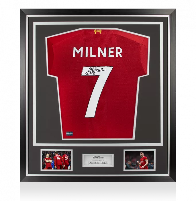 James Milner Back Signed Liverpool 2019-20 Home Shirt In Classic Frame
