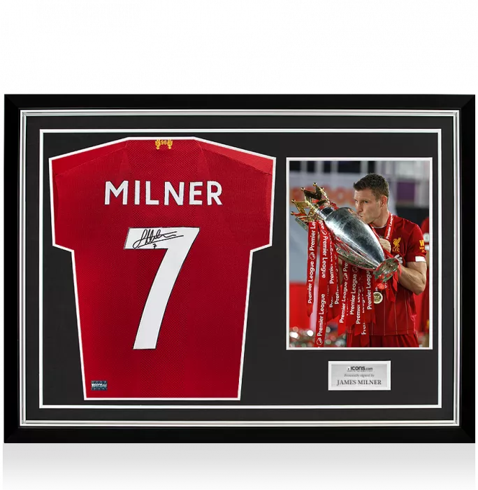 James Milner Back Signed Liverpool 2019-20 Home Shirt In Hero Frame: Option 2