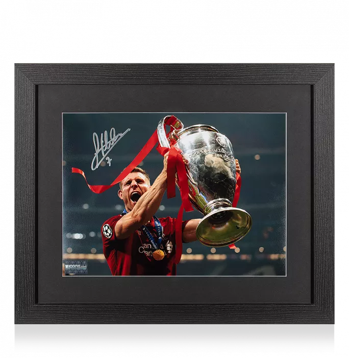 James Milner Signed Liverpool Photo In Black Wooden Frame: 2019 UEFA Champions League Winner
