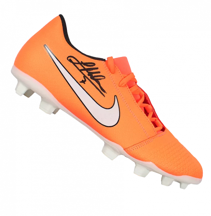 James Milner Signed Orange Nike Phantom Venom Boot In Acrylic Case