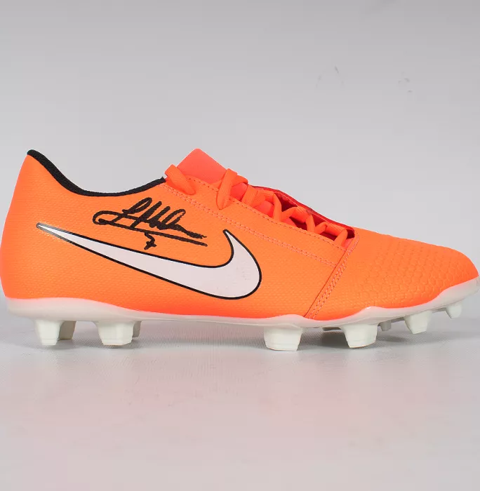 James Milner Signed Orange Nike Phantom Venom Boot In Acrylic Case