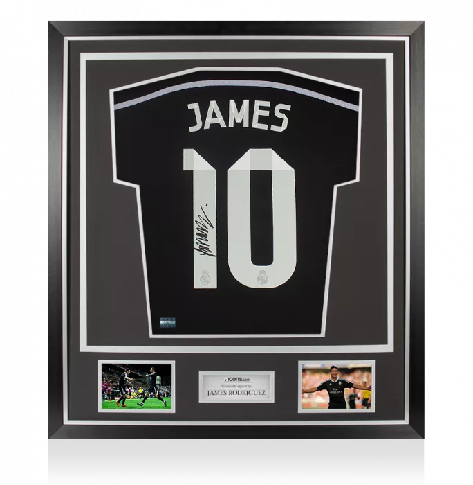 James Rodriguez Back Signed Real Madrid 2014-15 Third Shirt In Classic Frame