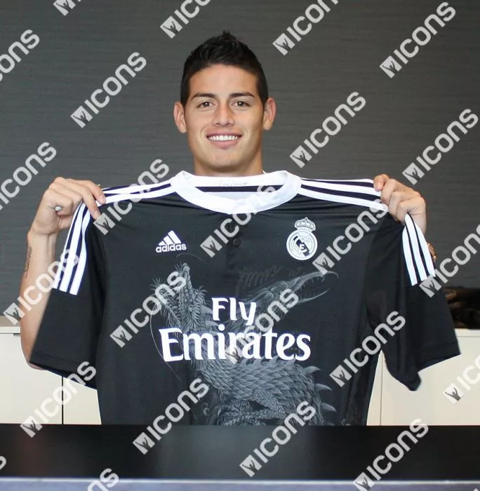 James Rodriguez Front Signed And Framed Real Madrid 2014-15 Third Shirt