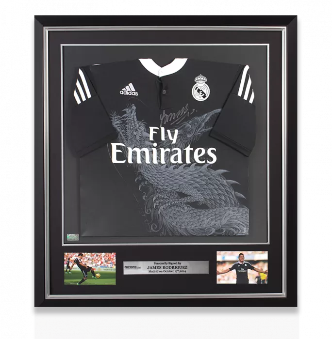 James Rodriguez Front Signed and Framed Real Madrid 2014-15 Third Shirt