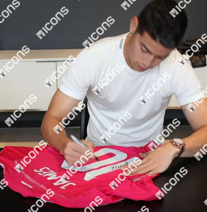 James Rodriguez Signed And Framed Real Madrid 2014-15 Away Shirt