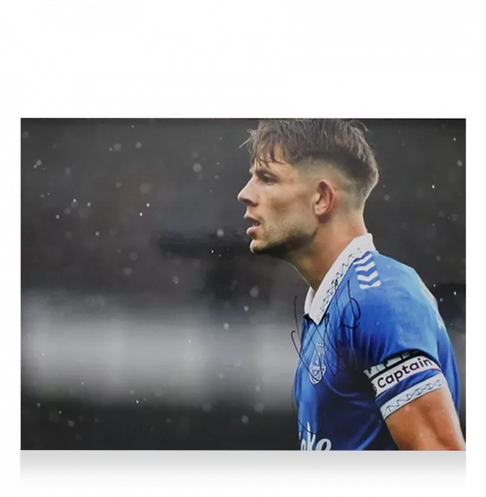 James Tarkowski Signed Everton Photo In Black Wooden Frame