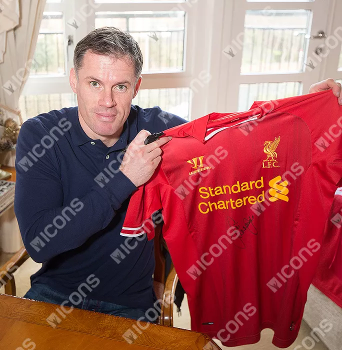 Jamie Carragher Front Signed Liverpool 2013-14 Home Shirt