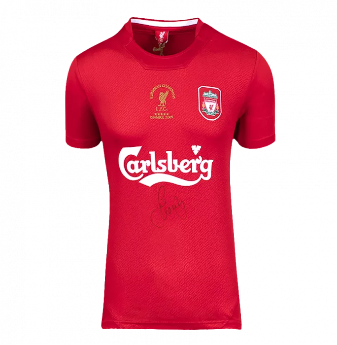 Jamie Carragher Front Signed Liverpool FC 2005 Home Shirt In Deluxe Packaging