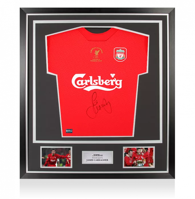 Jamie Carragher Front Signed Liverpool FC 2005 Home Shirt In Classic Frame