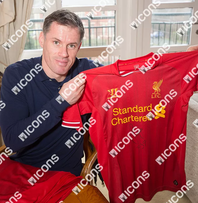 Jamie Carragher Signed Liverpool 2013-14 Home Shirt In Classic Frame: "737" Edition