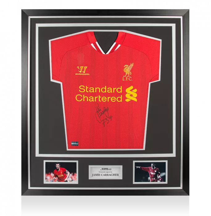 Jamie Carragher Signed Liverpool 2013-14 Home Shirt In Classic Frame: "737" Edition