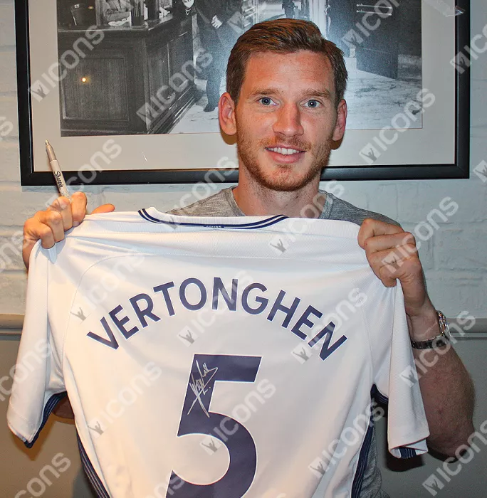 Jan Vertonghen Back Signed Tottenham Hotspur 2017-18 Home Shirt