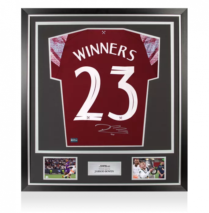 Jarrod Bowen Back Signed West Ham United 2022-23 Home Shirt - Winners 23 Edition In Classic Frame