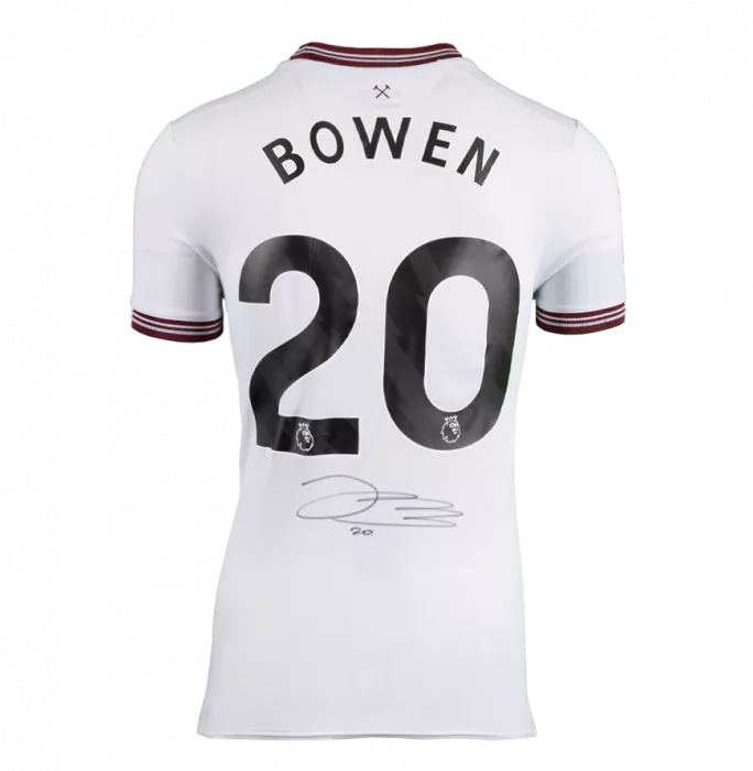 Jarrod Bowen Back Signed West Ham United 2023-24 Away Shirt In Hero Frame: Option 1
