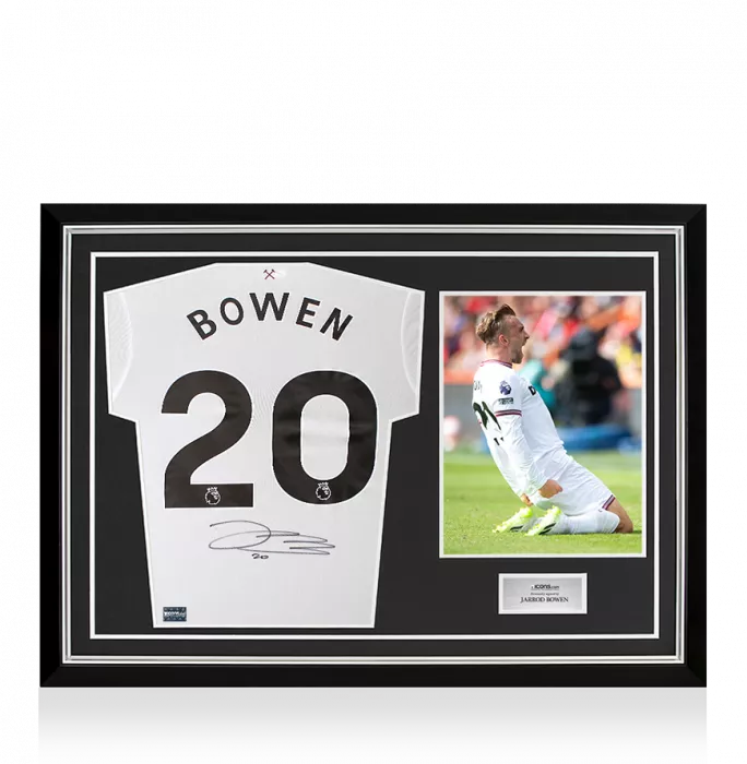 Jarrod Bowen Back Signed West Ham United 2023-24 Away Shirt In Hero Frame: Option 1