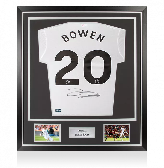 Jarrod Bowen Back Signed West Ham United 2023-24 Away Shirt In Classic Frame
