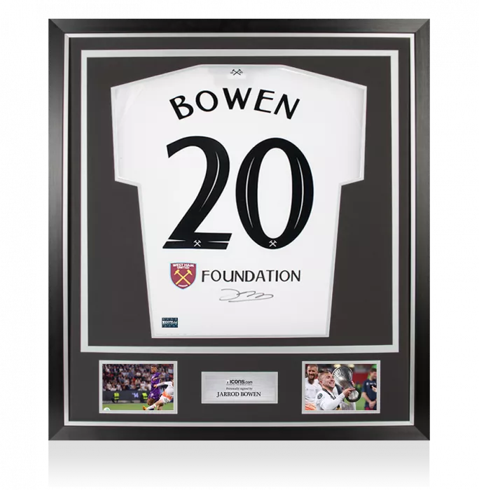 Jarrod Bowen Back Signed West Ham United Conference League Winners Shirt In Classic Frame