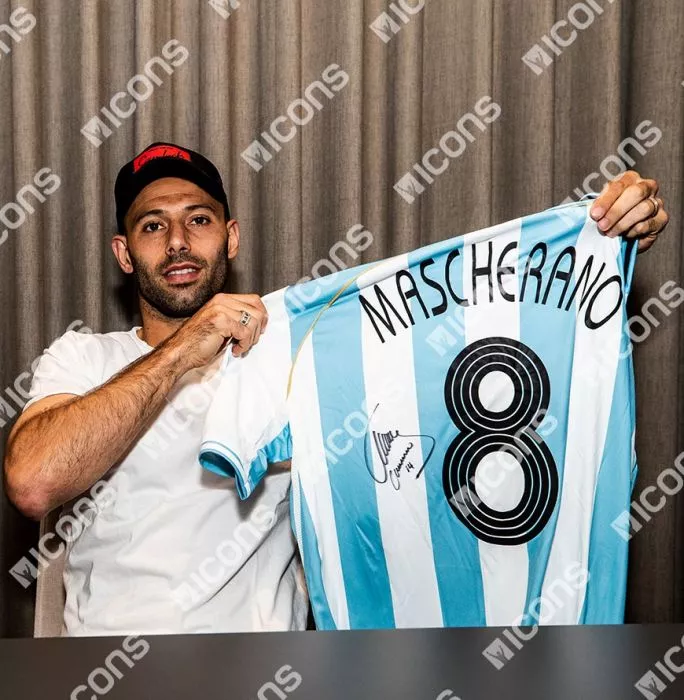 Javier Mascherano Back Signed Argentina 2005-07 Home Shirt