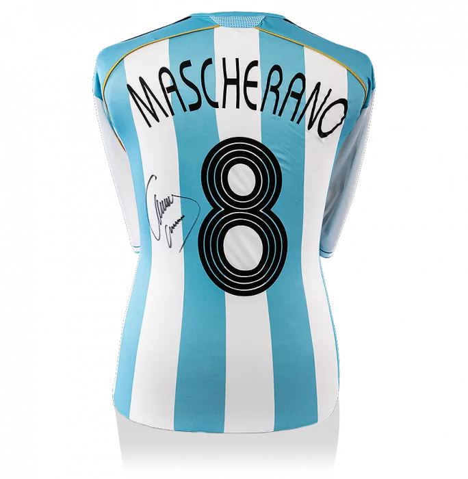 Javier Mascherano Back Signed Argentina 2005-07 Home Shirt