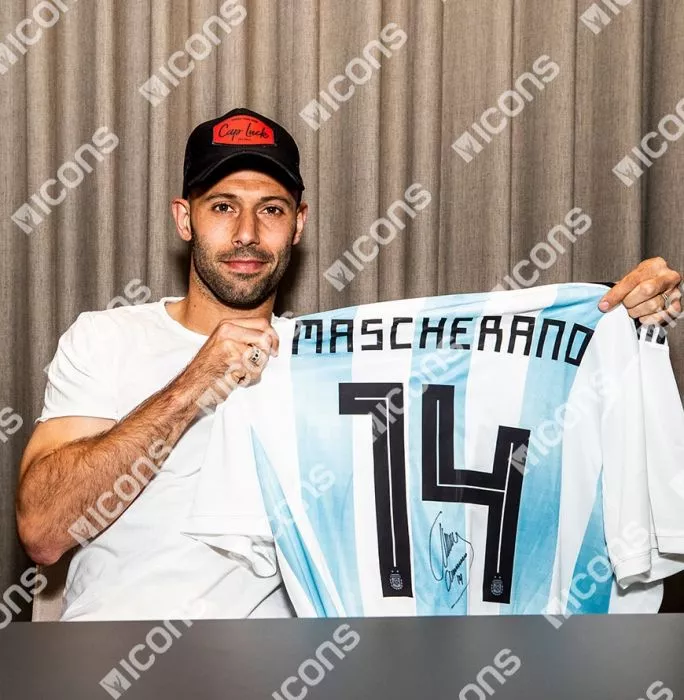 Javier Mascherano Back Signed Argentina 2018 Home Shirt In Classic Frame