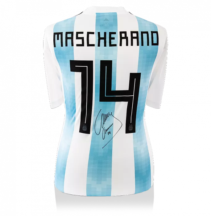 Javier Mascherano Back Signed Argentina 2018 Home Shirt