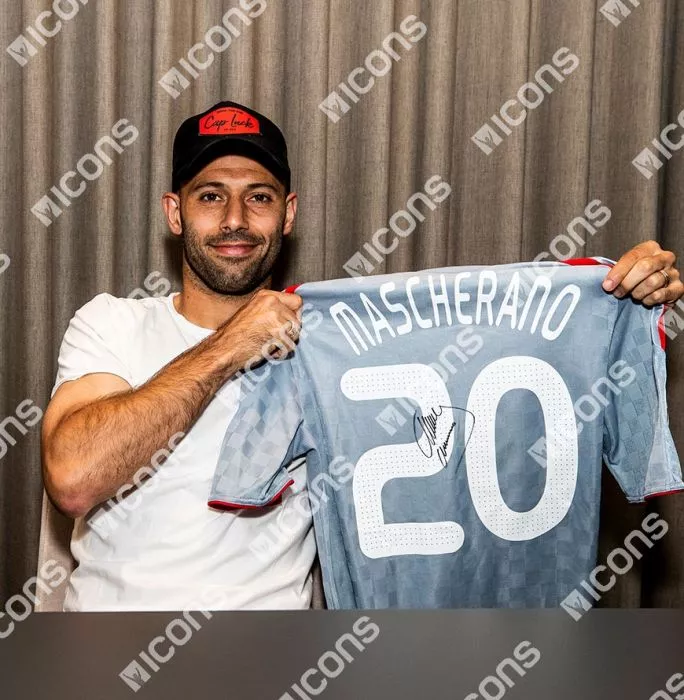 Javier Mascherano Back Signed Liverpool 2008-10 Away Shirt