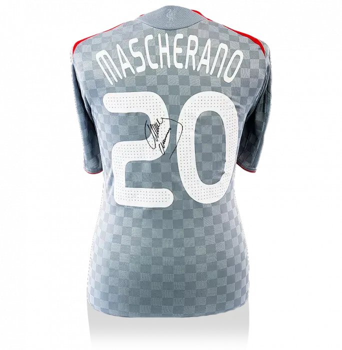 Javier Mascherano Back Signed Liverpool 2008-10 Away Shirt