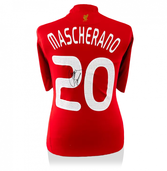 Javier Mascherano Back Signed Liverpool 2008-10 Home Shirt
