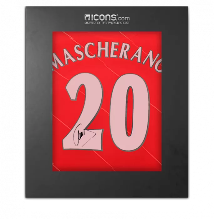 Javier Mascherano Back Signed Liverpool 2021-22 Home Shirt with Fan Style Numbers In Deluxe Packaging