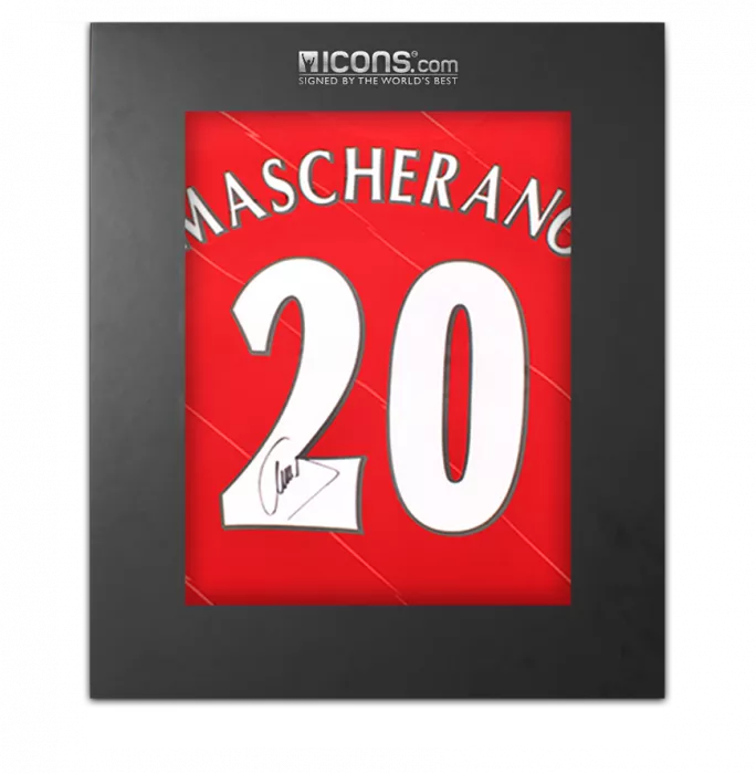 Javier Mascherano Back Signed Liverpool FC 2021-22 Home Shirt with Fan Style Numbers In Deluxe Packaging