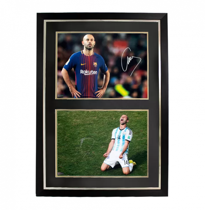 Javier Mascherano FC Barcelona & Javier Mascherano Argentina Signed Photos In Dual Photo Frame