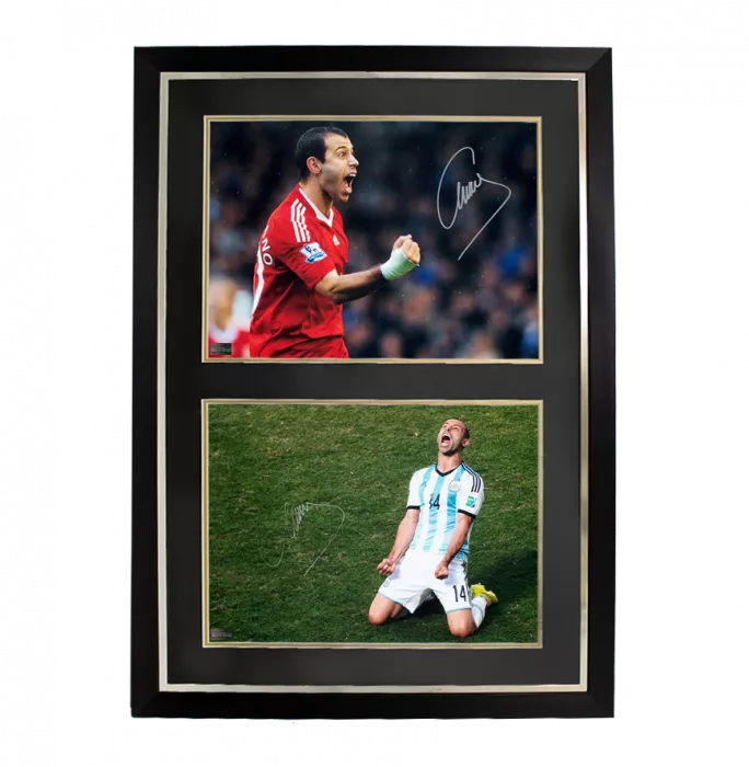 Javier Mascherano Liverpool FC & Javier Mascherano Argentina Signed Photos In Dual Photo Frame