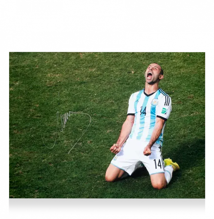 Javier Mascherano Official 2014 FIFA World Cup™ Signed And Framed Argentina Photo: Victory Vs Belgium