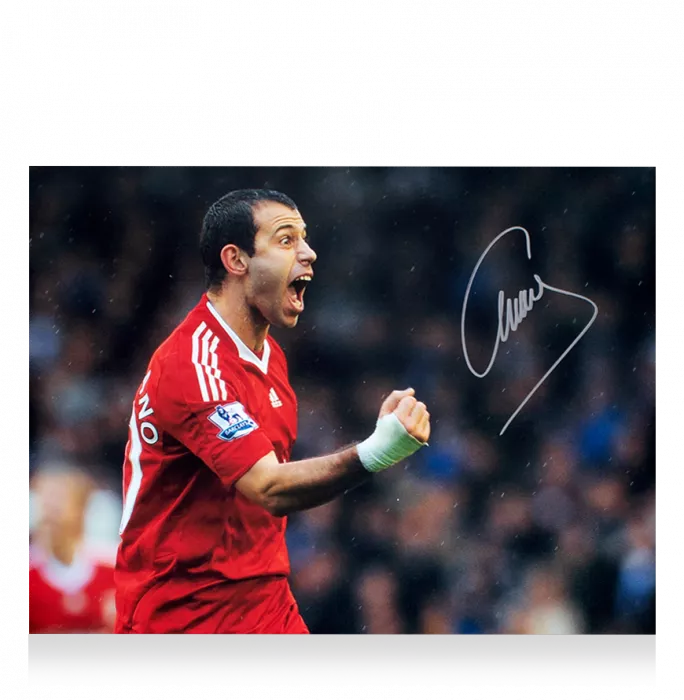 Javier Mascherano Signed Liverpool FC Photo In Black Wooden Frame: Premier League Icon