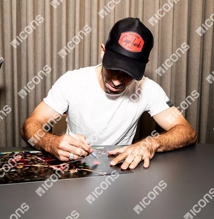 Javier Mascherano Signed Liverpool Photo In Black Wooden Frame: Anfield Goal