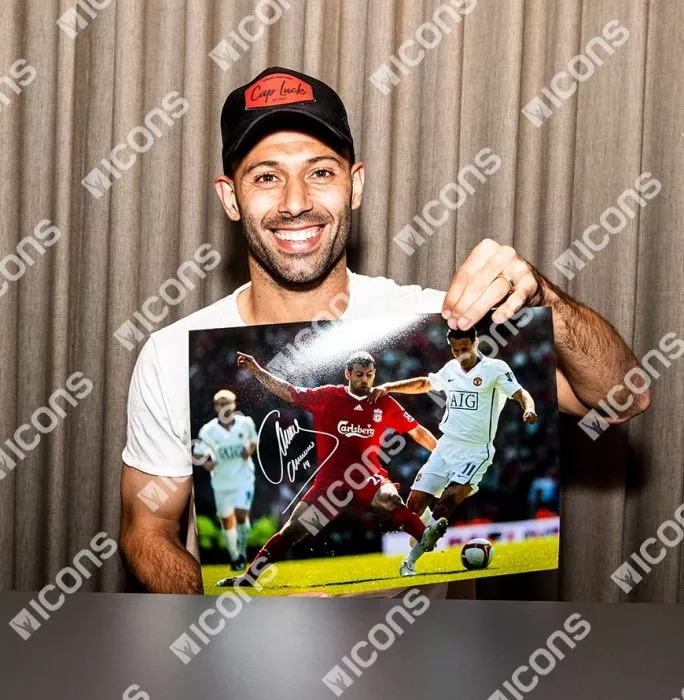 Javier Mascherano Signed Liverpool Photo: Tackle On Ryan Giggs
