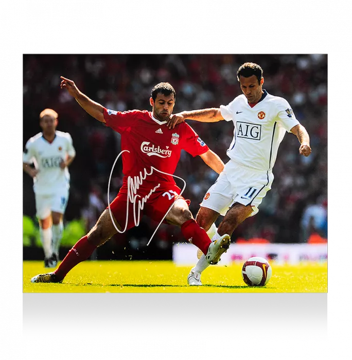 Javier Mascherano Signed Liverpool Photo: Tackle On Ryan Giggs