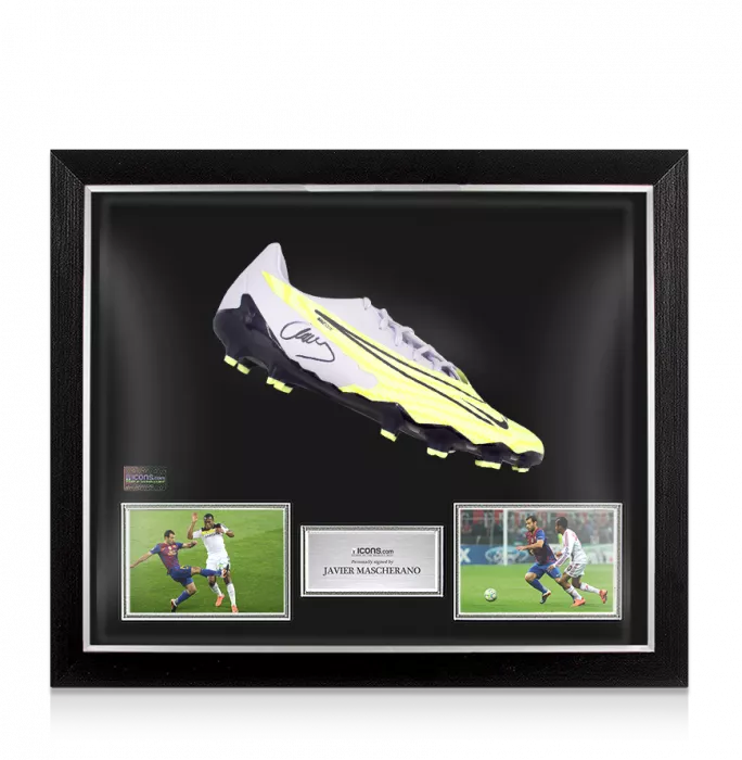 Javier Mascherano Signed Nike Phantom GX Academy Boot In Bubble Frame: Option 1