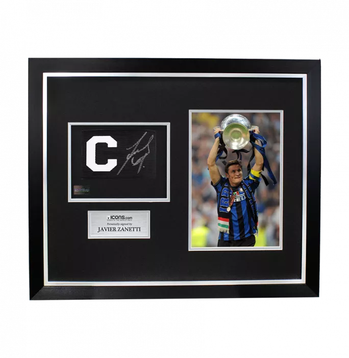 Javier Zanetti Signed And Framed Captain's Armband