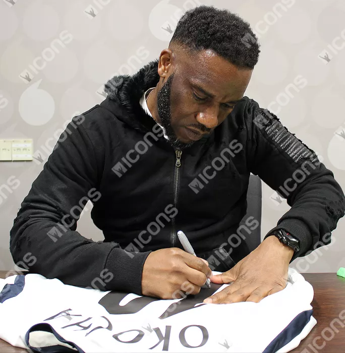 Jay-Jay Okocha Back Signed Bolton Wanderers 2001-03 Home Shirt In Classic Frame