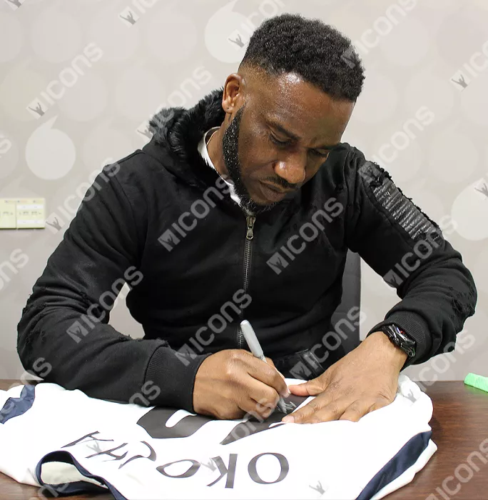 Jay-Jay Okocha Back Signed Bolton Wanderers 2001-03 Home Shirt In Classic Frame